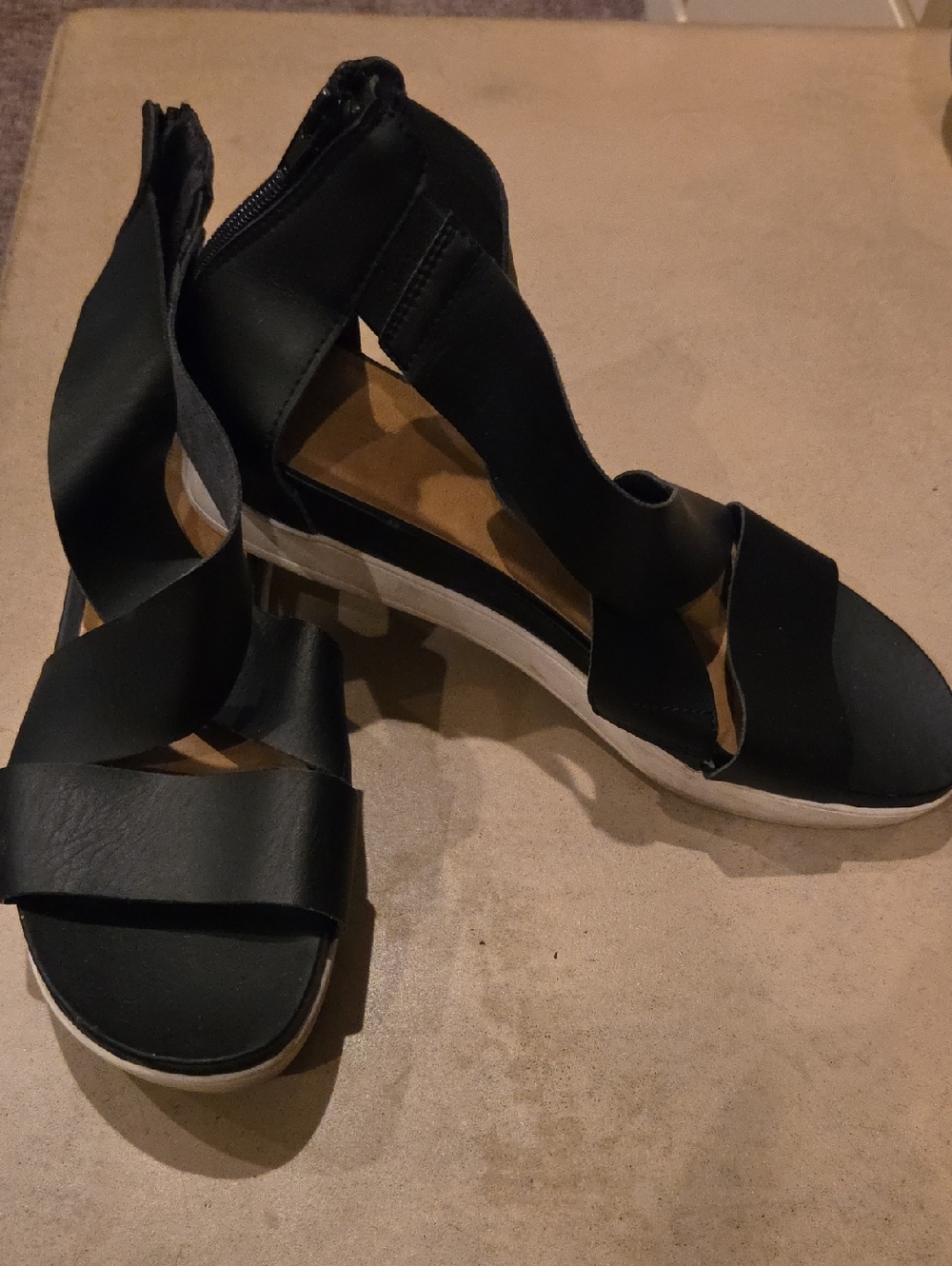 torrid Black Ribbon Ankle Wrap Platform Wedges
